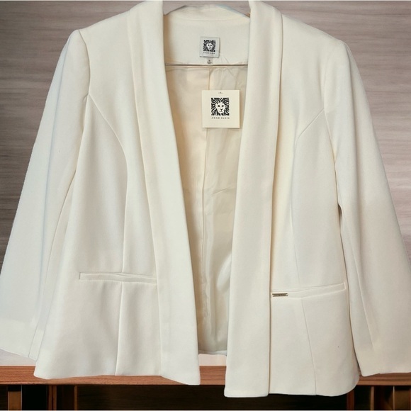 Anne Klein - Ivory - Blazer Jacket - NWT - Medium Petite - Ivory - Picture 1 of 7
